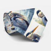 オリジナル水彩青素晴らしヘロンバード野生生物 ネクタイ (ロール)