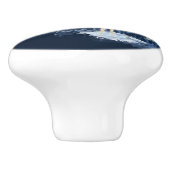 オリジナル水彩青素晴らしヘロンバード セラミックノブ (側面)