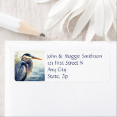 オリジナル水彩青素晴らしヘロンバード ラベル (インサイチュ)