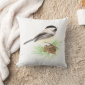 オリジナル水彩《鳥》アメリカゴガラインパインツリー自然 クッション (ブランケット)