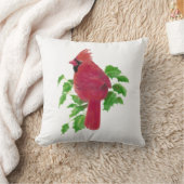 オリジナル水彩（鳥）ショウジョウコウカンチョウ鳥自然 クッション (ブランケット)