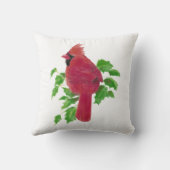 オリジナル水彩（鳥）ショウジョウコウカンチョウ鳥自然 クッション (裏面)