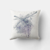 オリジナル水色トンボ灰色の白の装飾 クッション (裏面)