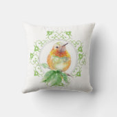 オリジナル水色ハチドリ クッション (裏面)