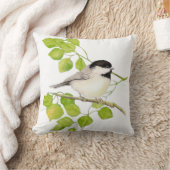 オリジナル水色ブラックキャップ《鳥》アメリカゴガラ鳥 クッション (ブランケット)