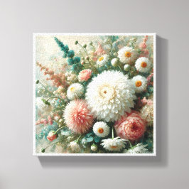 オリジナル油彩抽象芸術緑花 キャンバスプリント