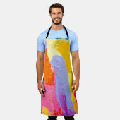 オリジナル油彩画:カラフル抽象芸術 エプロン (着用した状態)