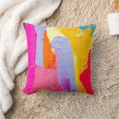 オリジナル油彩画:カラフル抽象芸術 クッション (ブランケット)