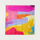 オリジナル油彩画：カラフル抽象芸術 タペストリー (正面(横))