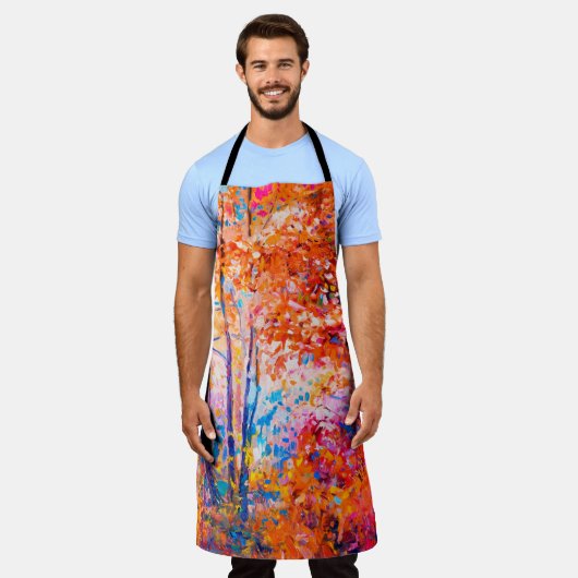 オリジナル油絵 エプロン (着用した状態)