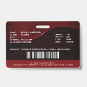 オリジナル消防士職員カスタム写真ID バッジ (裏面)