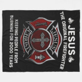 オリジナル消防士 フリースブランケット (正面(横))