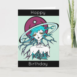 オリジナル漫画の誕生日おめでとう宇宙空間 カード