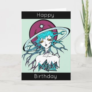 オリジナル漫画の誕生日おめでとう宇宙空間 カード