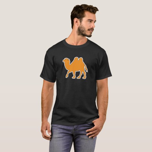 オリジナル漫画ラクダ隔離された動物のシンボル Tシャツ (正面フル)