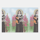 オリジナル熱狂するキャットレディージェルトルードパトロン猫の聖 ラッピングペーパーシート (正面3)