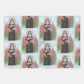 オリジナル熱狂するキャットレディージェルトルードパトロン猫の聖 ラッピングペーパーシート (正面)