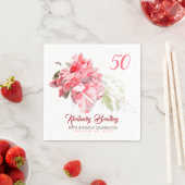 オリジナル牡丹の水の色50th誕生日パーティーPN スタンダードカクテルナプキン (インサイチュ)