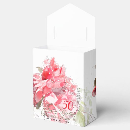 オリジナル牡丹の水彩第50誕生日FB フェイバーボックス (オープン)