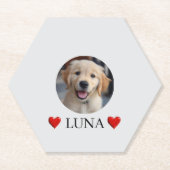 オリジナル犬の写真と名前入りペーパーコースター ペーパーコースター (正面)