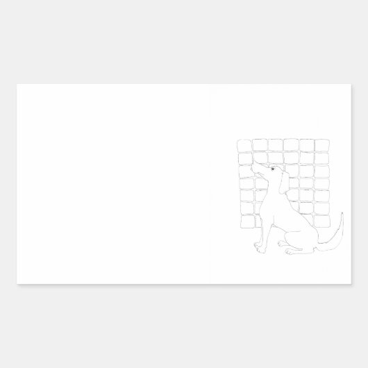 オリジナル犬スケッチ中国のドッグ年2018スティック2 長方形シール (正面)