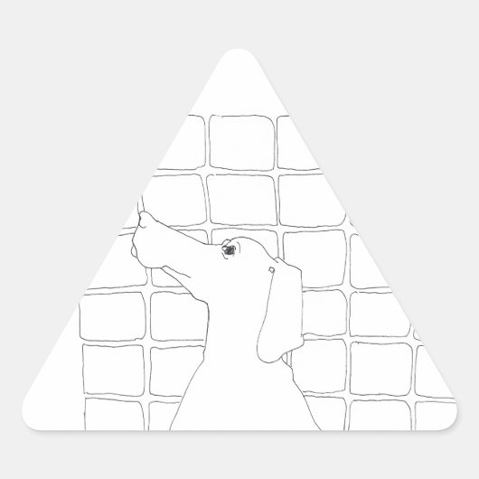 オリジナル犬スケッチ中国のドッグ年2018スティック3 三角形シール (正面)