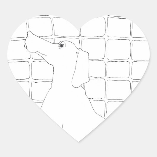 オリジナル犬スケッチ中国のドッグ年2018スティック6 ハートシール (正面)