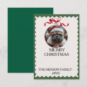 オリジナル犬 メリークリスマス フォトカード 招待状 (正面/裏面)