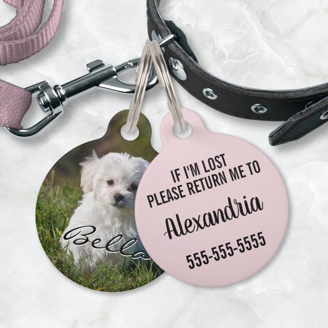 オリジナル犬 写真 名前 ナンバー ペット　ネームタグ (Custom Puppy Dog Personalized Photo Name Number Pet ID Tag (front and back))