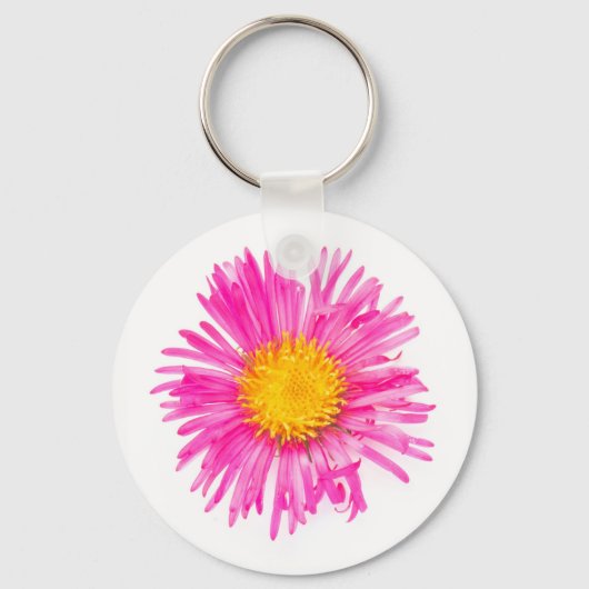 オリジナル独身のかわいいピンクの花 キーホルダー (正面)