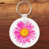 オリジナル独身のかわいいピンクの花 キーホルダー (正面)