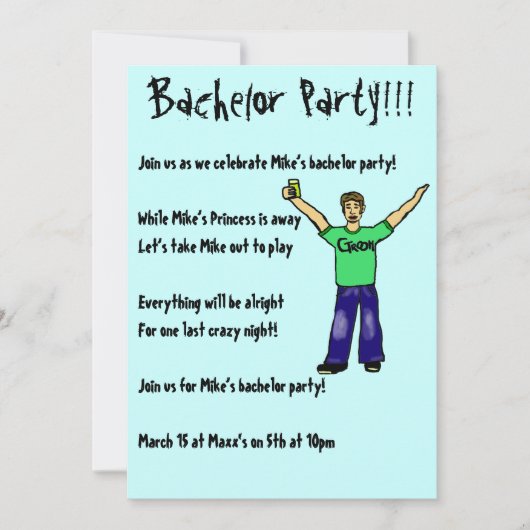 オリジナル独身最後の旅パーティー!!! ご招待状 招待状 (正面)