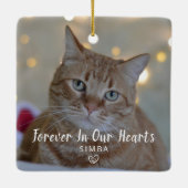 オリジナル猫写真ペットメモリアルクリスマス セラミックオーナメント (裏面)