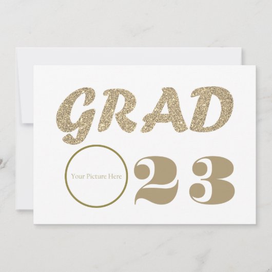 オリジナル画像またはロゴでのGRAD 23 お祝い 招待状 (正面)