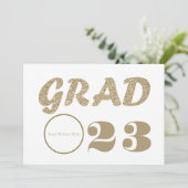 オリジナル画像またはロゴでのGRAD 23 お祝い 招待状 (スタンド正面)