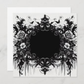 オリジナル白黒カード - 白黒テンプレート 招待状 (正面/裏面)
