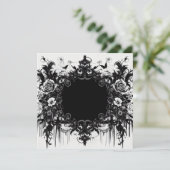 オリジナル白黒カード - 白黒テンプレート 招待状 (スタンド正面)