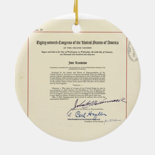 オリジナル第24回米国憲法改正 セラミックオーナメント (裏面)