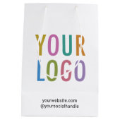 オリジナル紙製ギフトバッグ 業務用ロゴ 最低注文数量なし ミディアムペーパーバッグ (裏面)