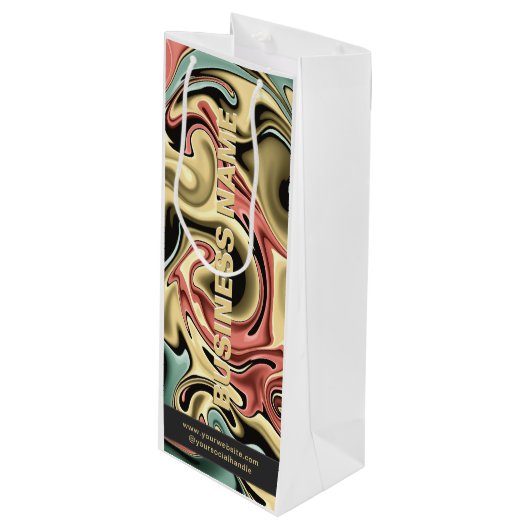 オリジナル紙製ワインバッグ（企業名ロゴ入り） ワインギフトバッグ (正面アングル)