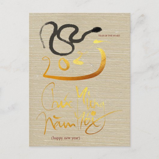 オリジナル絵を描のベトナムのヘビ年2025 PostC ポストカード (正面)