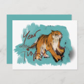 オリジナル絵を描の中国のTiger Year誕生日HpC3 シーズンポストカード (正面/裏面)