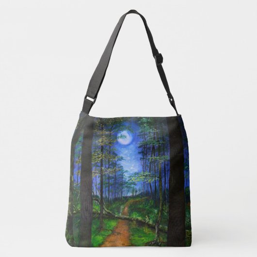 オリジナル絵を描の森林放棄の道 クロスボディバッグ (裏面)