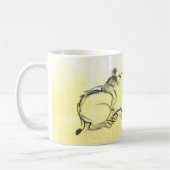 オリジナル絵を描の水牛の子牛年WM コーヒーマグカップ (左)