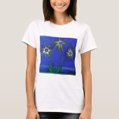 オリジナル絵を描の花Tシャツ（白） Tシャツ (正面)