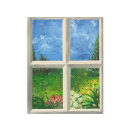 オリジナル絵を描の。メタルの窓から表示 メタルプリント