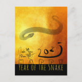 オリジナル絵を描スネークベトナム新年2025 シーズンポストカード (正面)