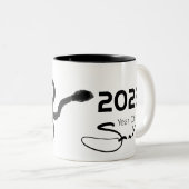 オリジナル絵を描ス中国のネーク2025年新年TTM ツートーンマグカップ (正面右)