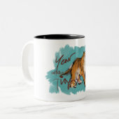 オリジナル絵を描ズ中国の・タイガー・イヤー誕生日 ツートーンマグカップ (正面左)