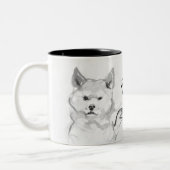 オリジナル絵を描ドグ年〔占星術の〕十二宮図誕生日M4 ツートーンマグカップ (左)